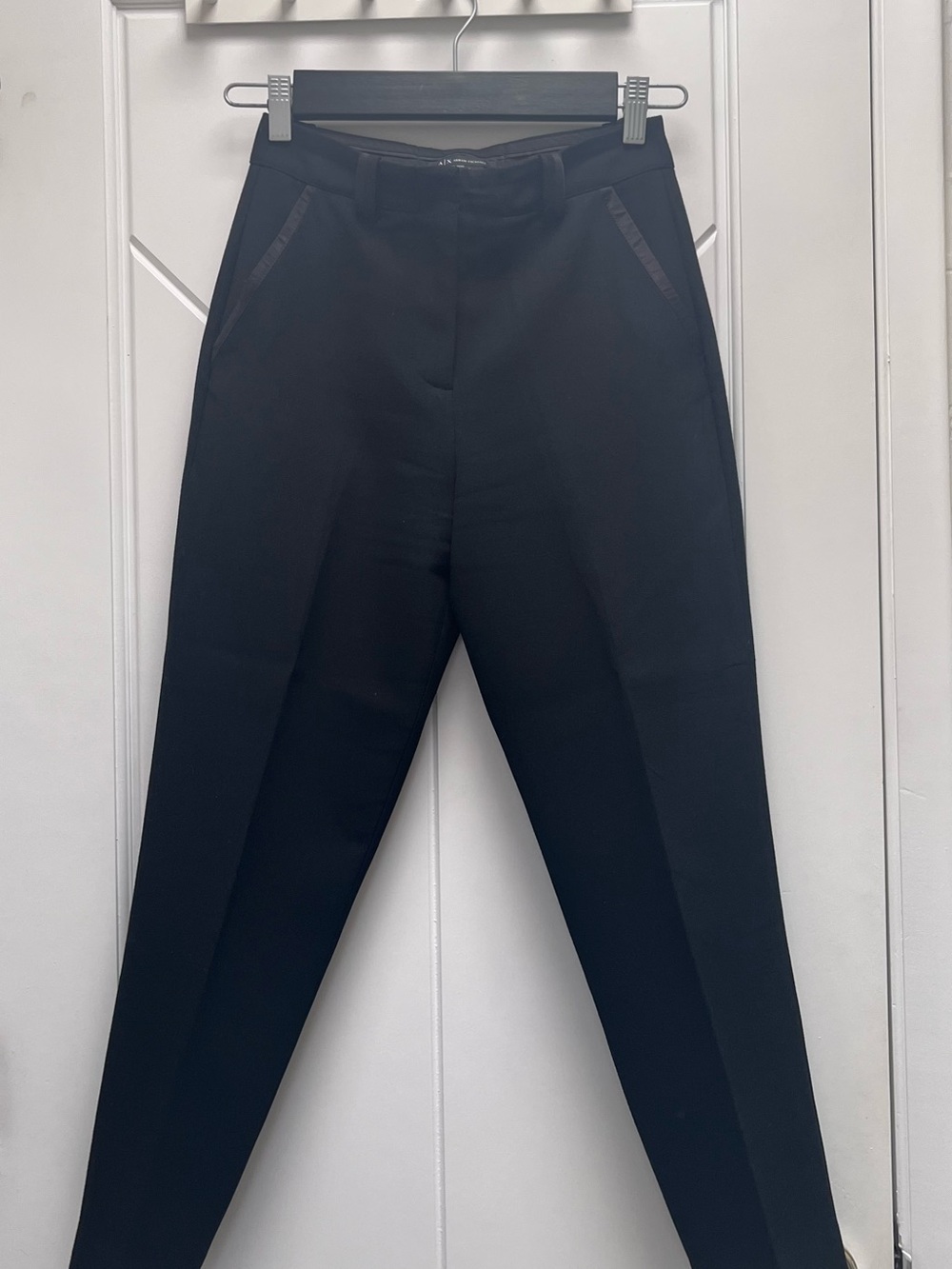 A|X Armani Exchange Black Tailored Dress Pants Ankle Length